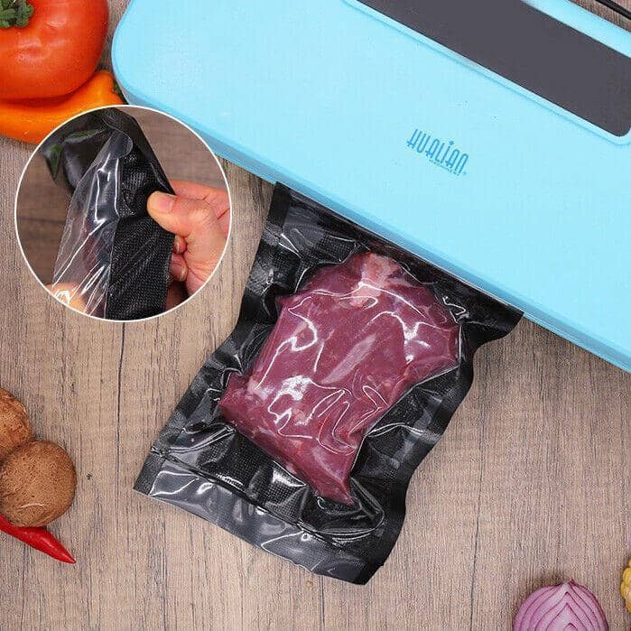 Black Vacuum Food Sealer Bag Roll Embossed Storage Commercial 20 cm x 5 m - 1 Roll - view 5