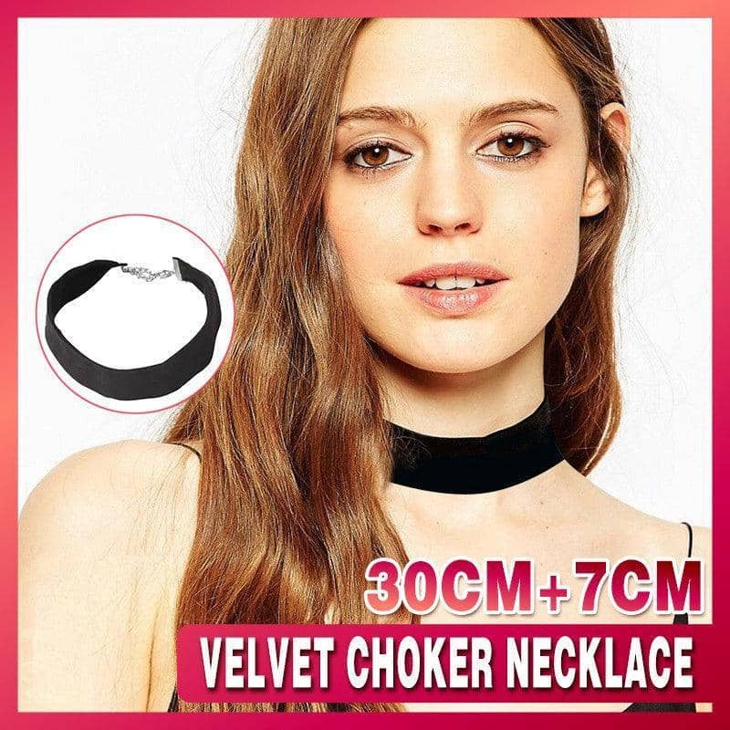 Black Velvet Choker Necklace with 90s Grunge Style