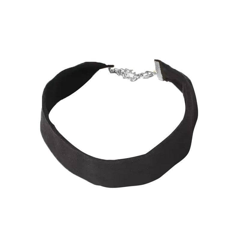 Black Velvet Choker Necklace with 90s Grunge Style - view 2