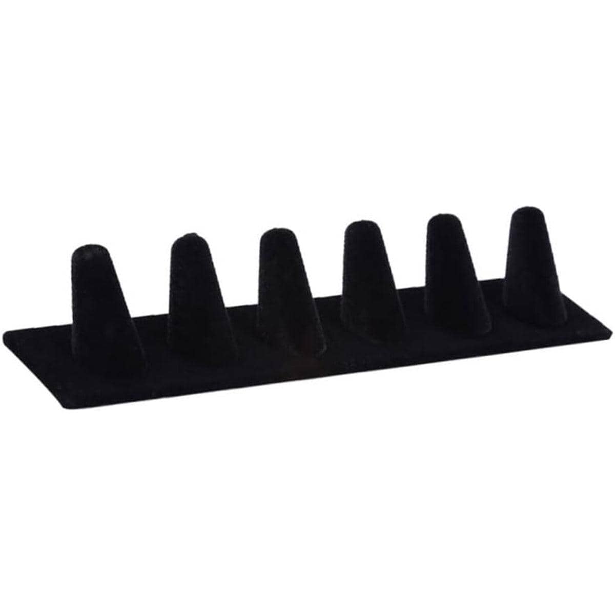Black Velvet Ring Holder Display Stand with 6 Slots for Jewellery - view 2