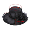 Black Wide Brim Gauze Sun Hat for Women, Lightweight Summer Beach Hat - view 3