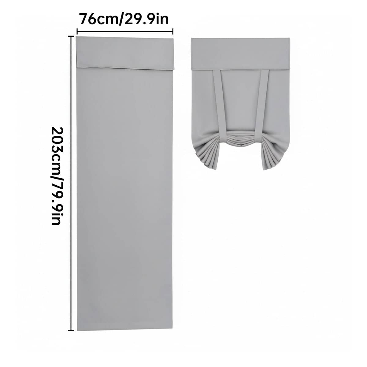 Blackout Door Curtain - Beige, 76 x 203 cm Thermal Insulated - view 4