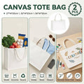 Blank Canvas Tote Bags, Pack of 2 - 27 x 14 x 25 cm - view 2
