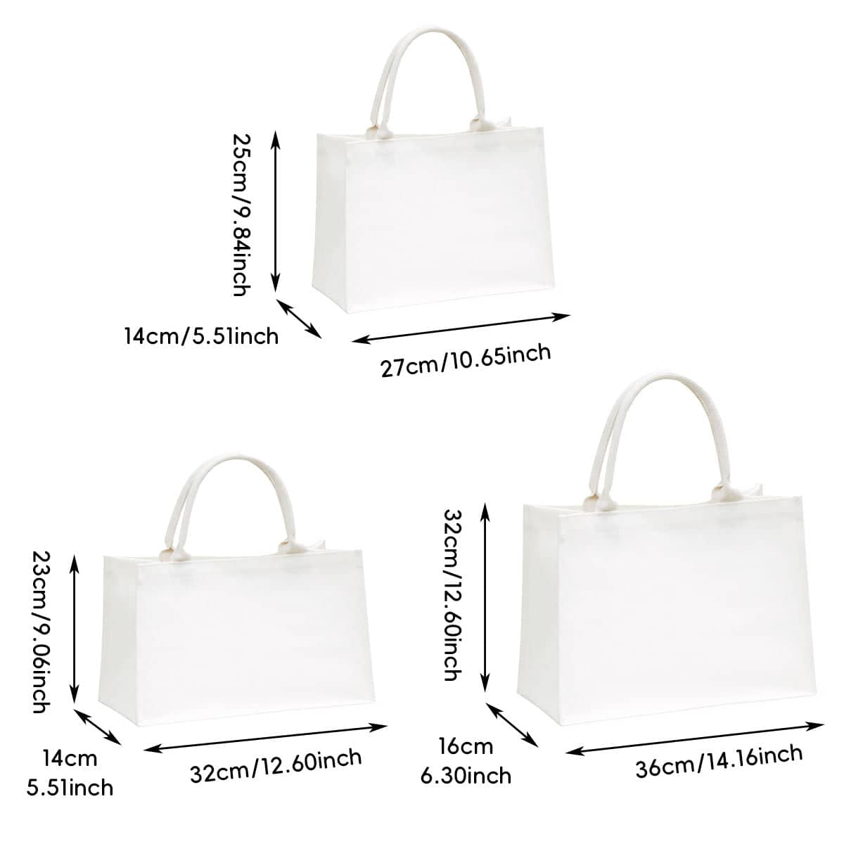Blank Canvas Tote Bags, Pack of 2 - 36 x 16 x 32 cm - view 4