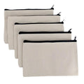 Blank Canvas Zipper Pouches for Makeup and DIY Craft, Pack of 10 - view 2