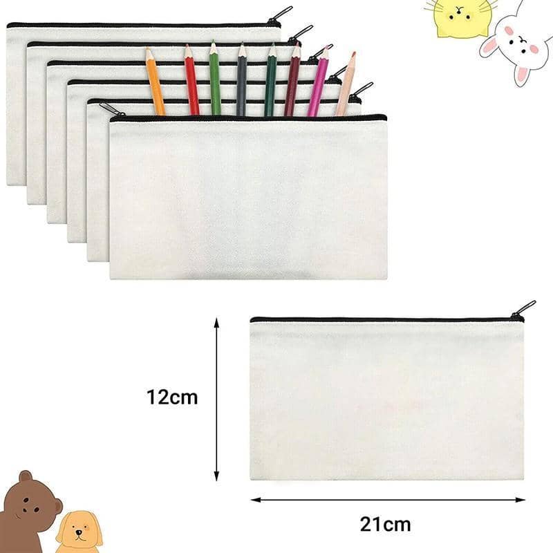 Blank Canvas Zipper Pouches for Makeup and DIY Craft, Pack of 10 - view 3