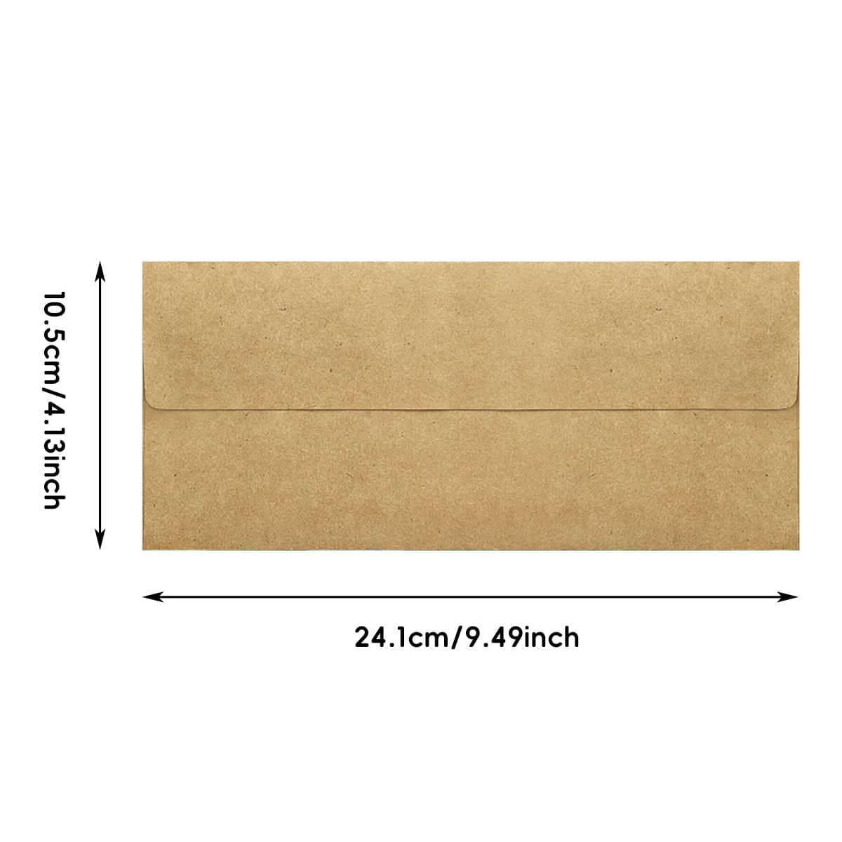 Blank Kraft Paper Self-Adhesive Business Envelopes, Peel and Seal, Pack of 100, 24.1 x 10.5 cm - view 3