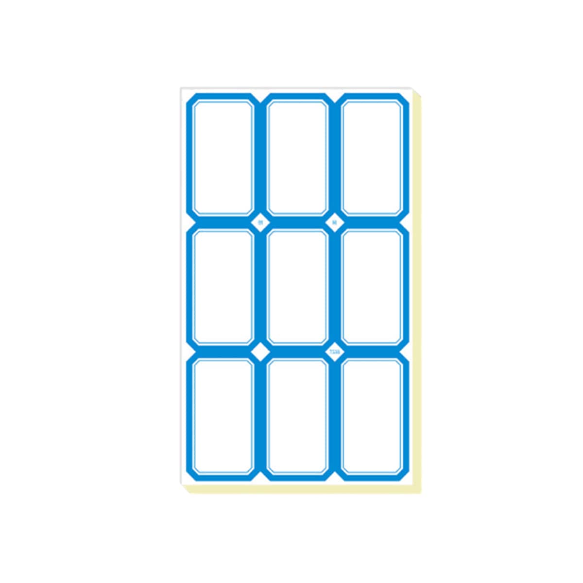 Blank Self-Adhesive Price Labels - Blue Border, 6.5 x 3.8 cm, 100 Pack