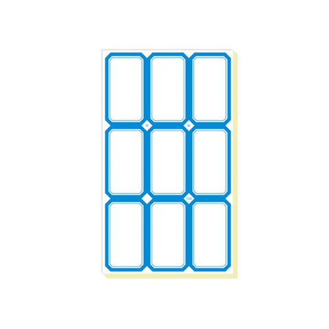 Blank Self-Adhesive Price Labels - Blue Border, 6.5 x 3.8 cm, 100 Pack