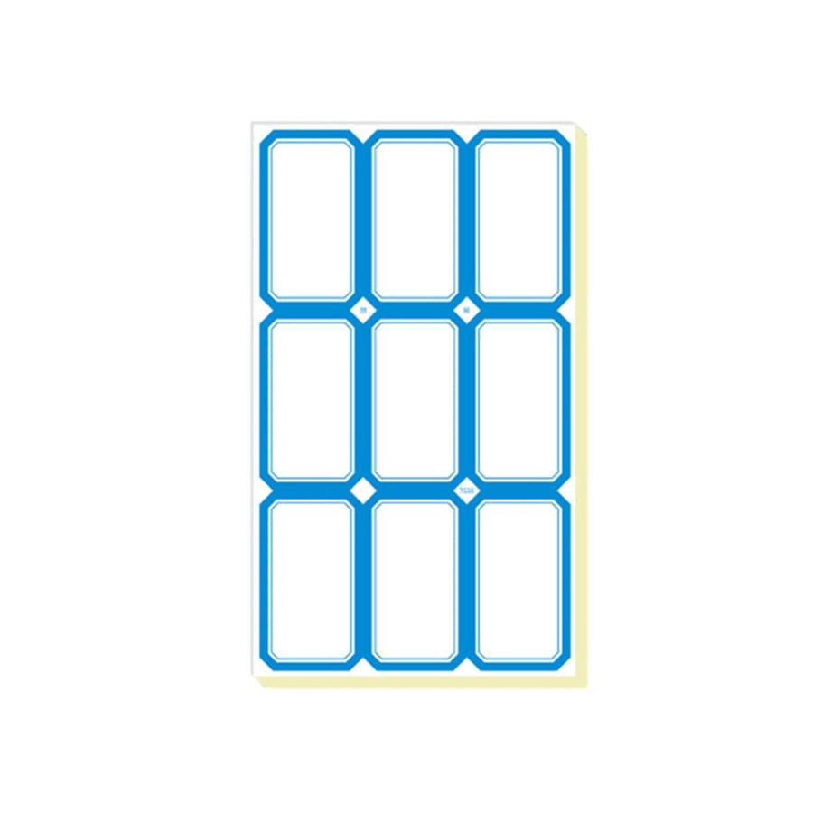 Blank Self-Adhesive Price Labels - Blue Border, 6.5 x 3.8 cm, 100 Pack