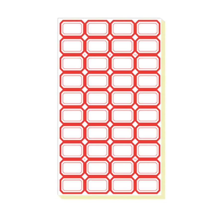 Blank Self-Adhesive Price Labels - Red Border, 2.9 x 2 cm, 100 Pack
