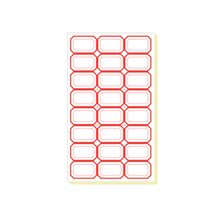Blank Self-Adhesive Price Labels - Red Border, 3.8 x 2.4 cm, 100 Pack