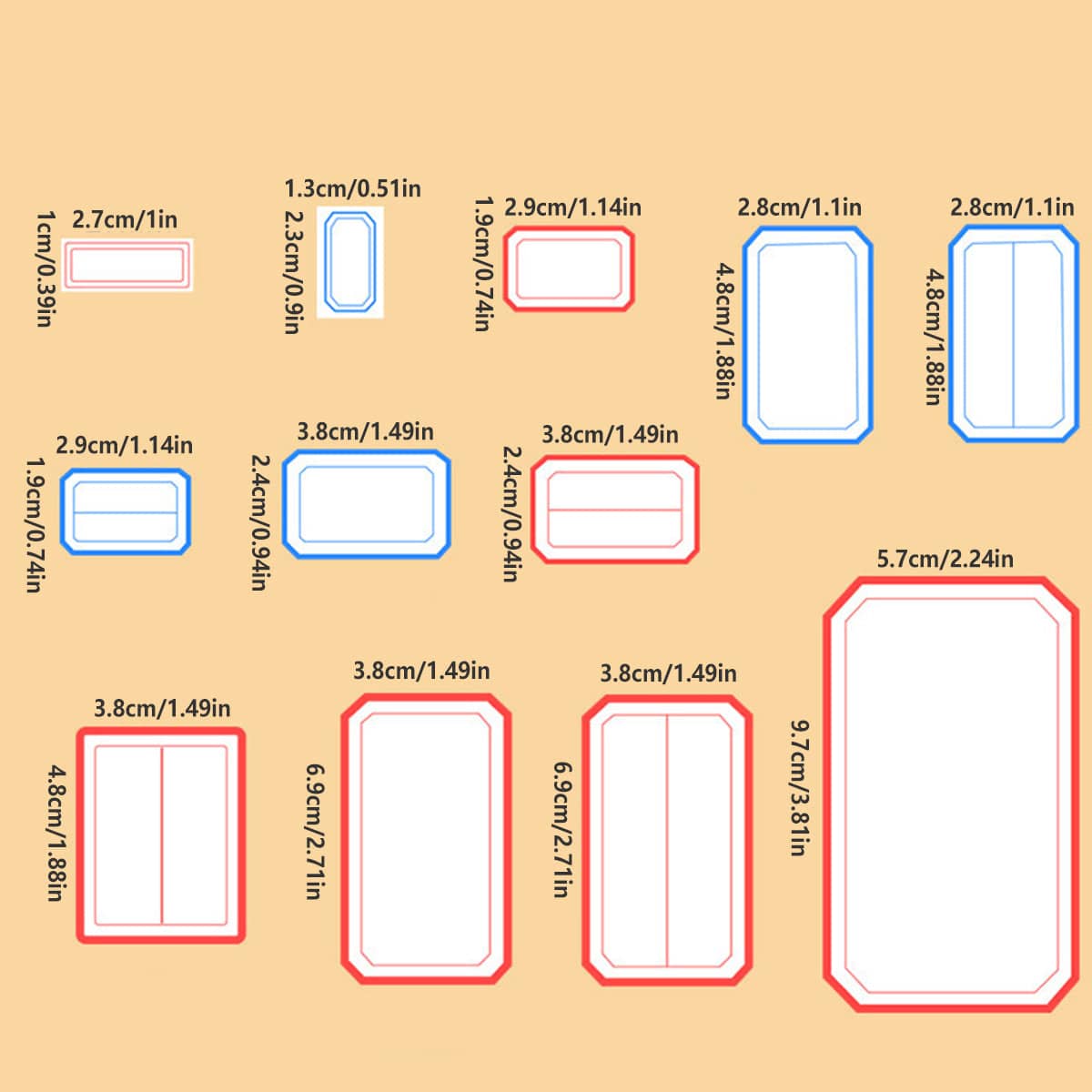 Blank Self-Adhesive Price Labels - Red Border, 3.8 x 2.4 cm, 100 Pack - view 4
