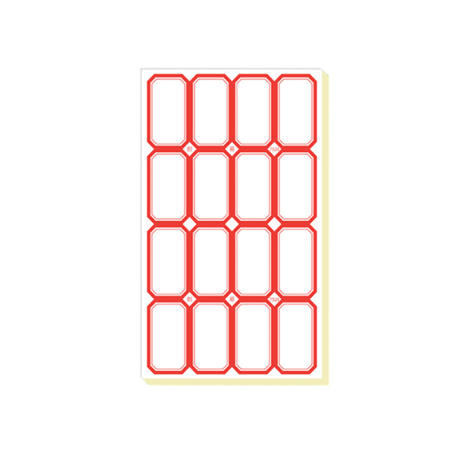 Blank Self-Adhesive Price Labels - Red Border, 4.9 x 2.8 cm, 100 Pack