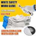 Bleached White Cotton Work Gloves Knitted Heavy Duty for Gardening, Warehouse and Labour - Pack of 5 Pairs - view 2