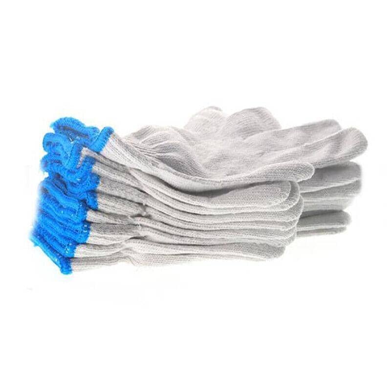 Bleached White Cotton Work Gloves Knitted Heavy Duty for Gardening, Warehouse and Labour - Pack of 5 Pairs - view 3