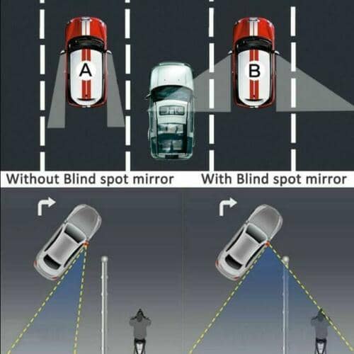Blind Spot Mirrors 360 Degree Adjustable Wide Angle Convex - Silver, Pack of 2 - view 3