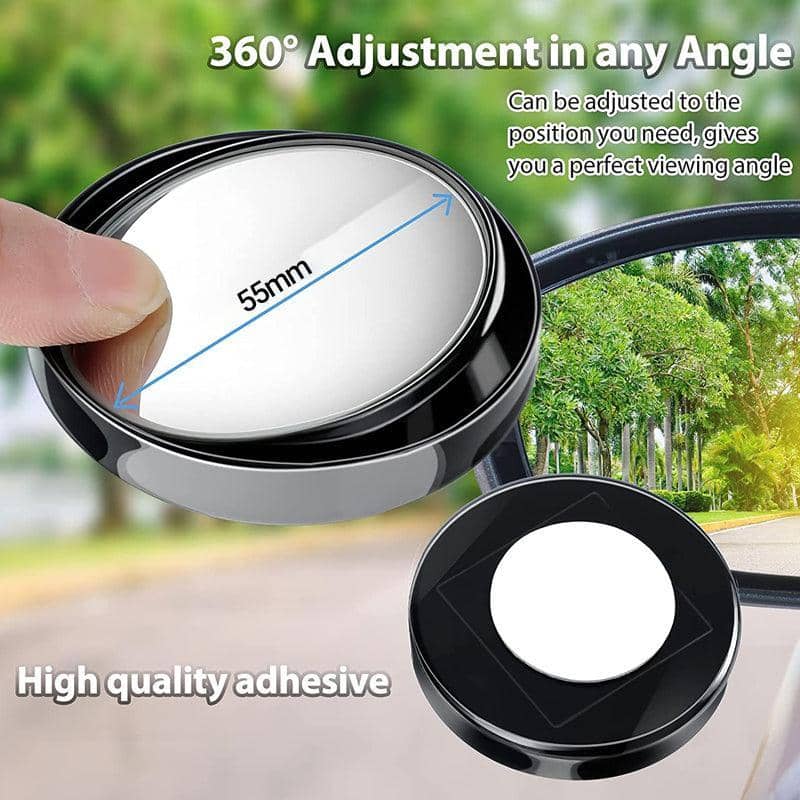 Blind Spot Mirrors 360 Degree Adjustable Wide Angle Convex - Silver, Pack of 2 - view 5