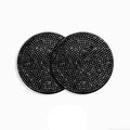 Bling Rhinestone Car Cup Holder Coasters, Anti-Slip, Pack of 2 - Black