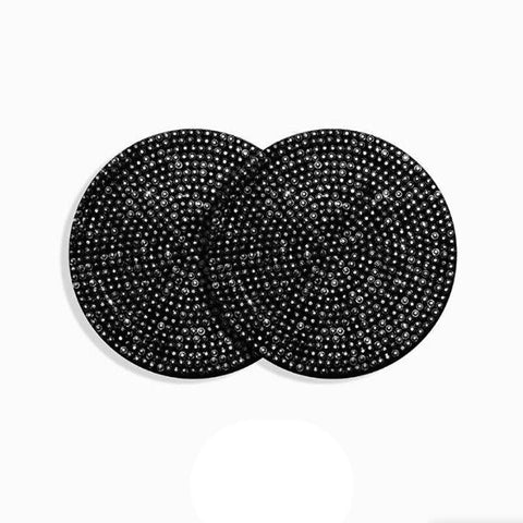 Bling Rhinestone Car Cup Holder Coasters, Anti-Slip, Pack of 2 - Black