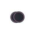 Bling Rhinestone Car Cup Holder Coasters, Anti-Slip, Pack of 2 - Black with Pink Rhinestone Rim