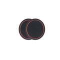 Bling Rhinestone Car Cup Holder Coasters, Anti-Slip, Pack of 2 - Black with Red Rhinestone Rim