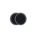 Bling Rhinestone Car Cup Holder Coasters, Anti-Slip, Pack of 2 - Black with White Rhinestone Rim