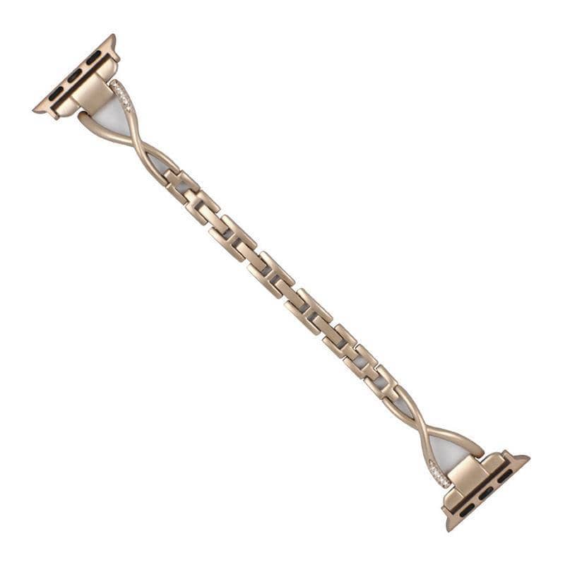Bling Stainless Steel Bracelet Band for Apple Watch 42 mm, 44 mm and 45 mm - Gold