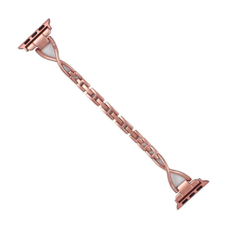 Bling Stainless Steel Bracelet Band for Apple Watch 42 mm, 44 mm and 45 mm - Rose Pink