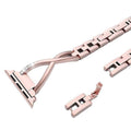 Bling Stainless Steel Bracelet Band for Apple Watch 42 mm, 44 mm and 45 mm - Rose Pink - view 5