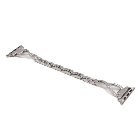 Bling Stainless Steel Bracelet Band for Apple Watch 42 mm, 44 mm and 45 mm - Silver