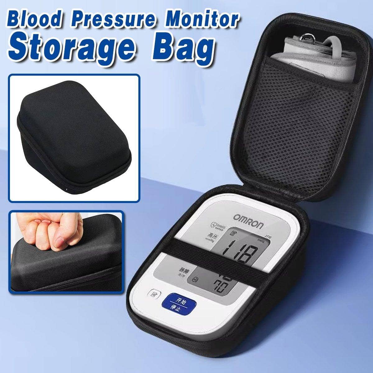 Blood Pressure Monitor Storage Case with EVA Hard Shell - Black