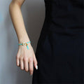 Blue Beaded Fringe Bracelet with Gold-Tone Clasp - view 4
