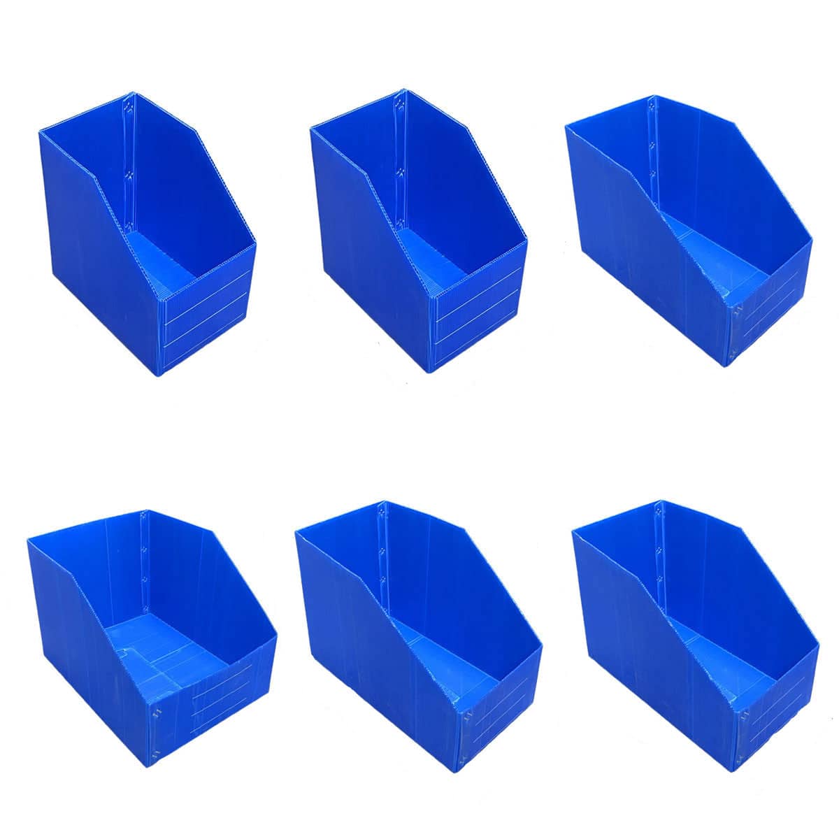 Blue Corrugated Plastic Storage Bin - 60 x 36 x 35cm - view 3