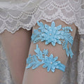 Blue Lace Garter Set, Pack of 4 - Light and Dark Blue - view 4