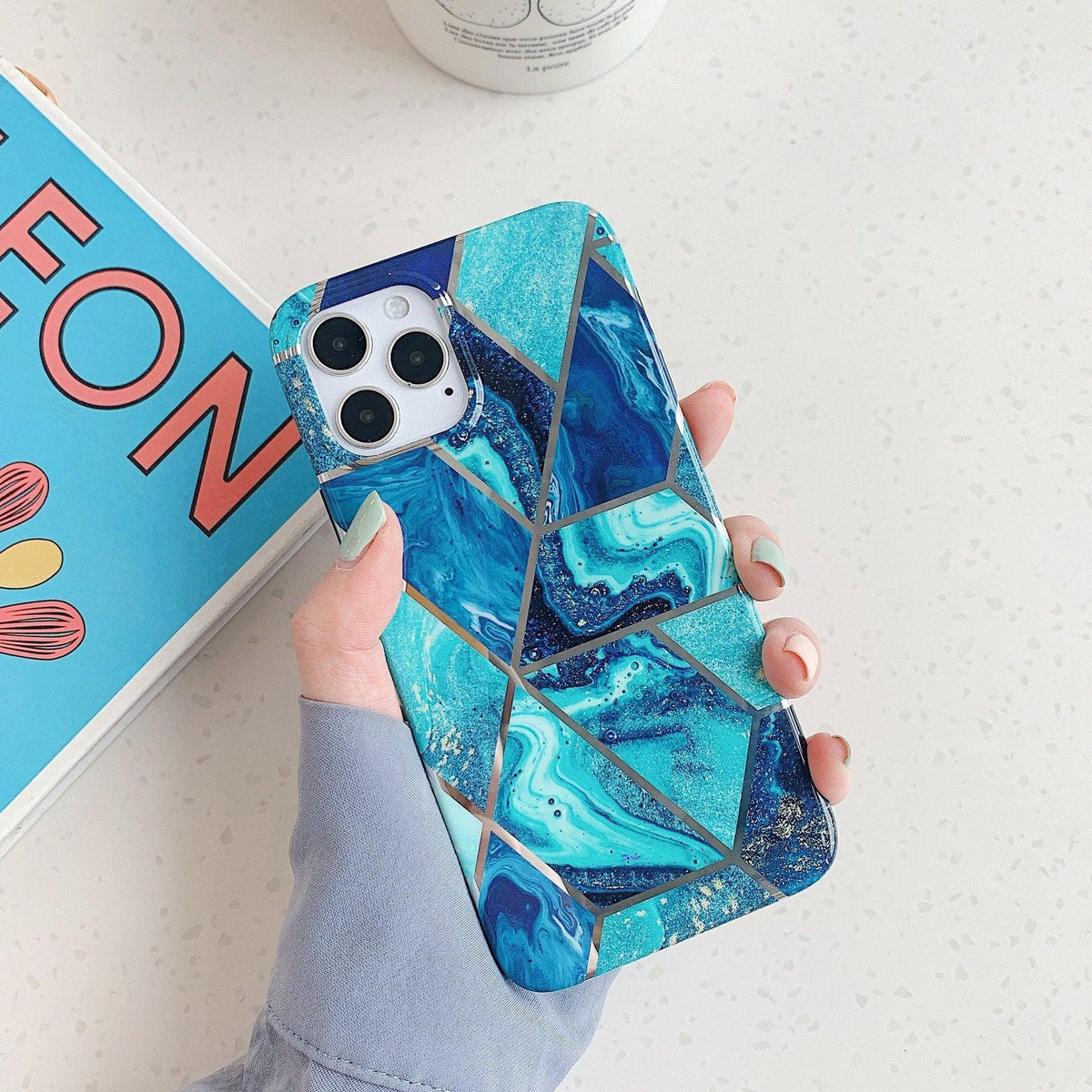 Blue Marble Shockproof Silicone Phone Case - For iPhone 13 Pro - view 9