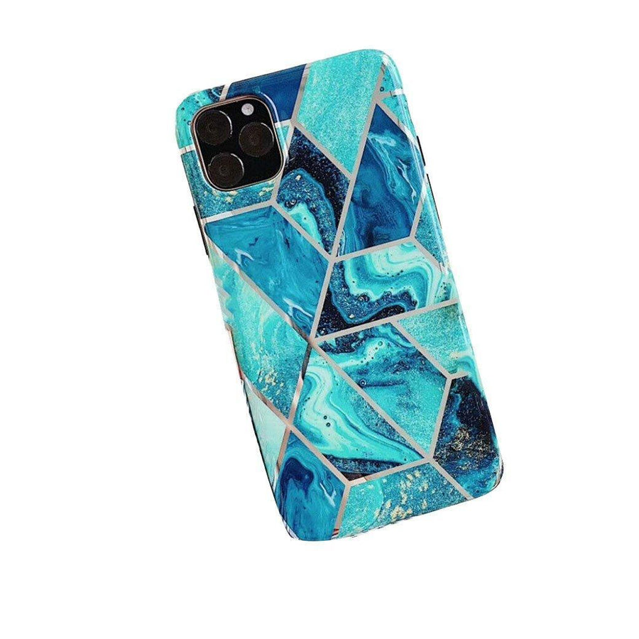 Blue Marble Shockproof Silicone Phone Case - For iPhone 14 Plus