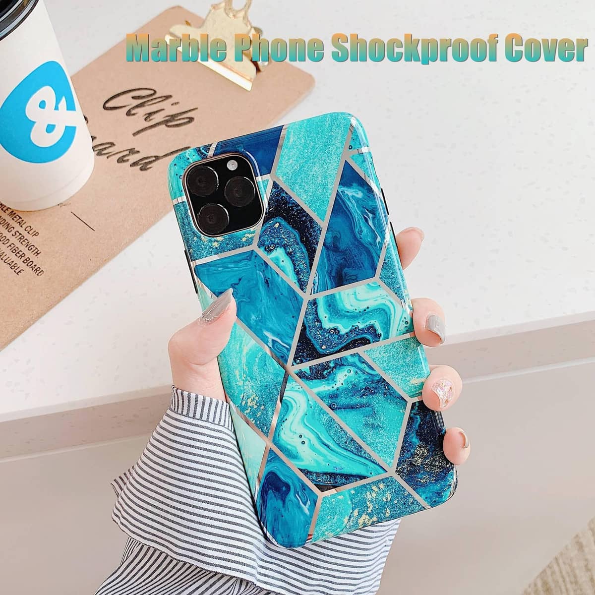 Blue Marble Shockproof Silicone Phone Case - For iPhone 14 Plus - view 2