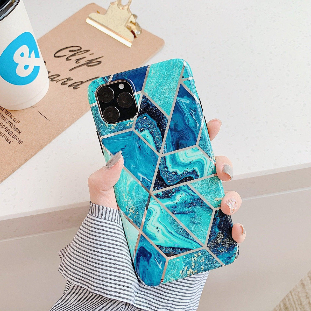 Blue Marble Shockproof Silicone Phone Case - For iPhone 14 Plus - view 7