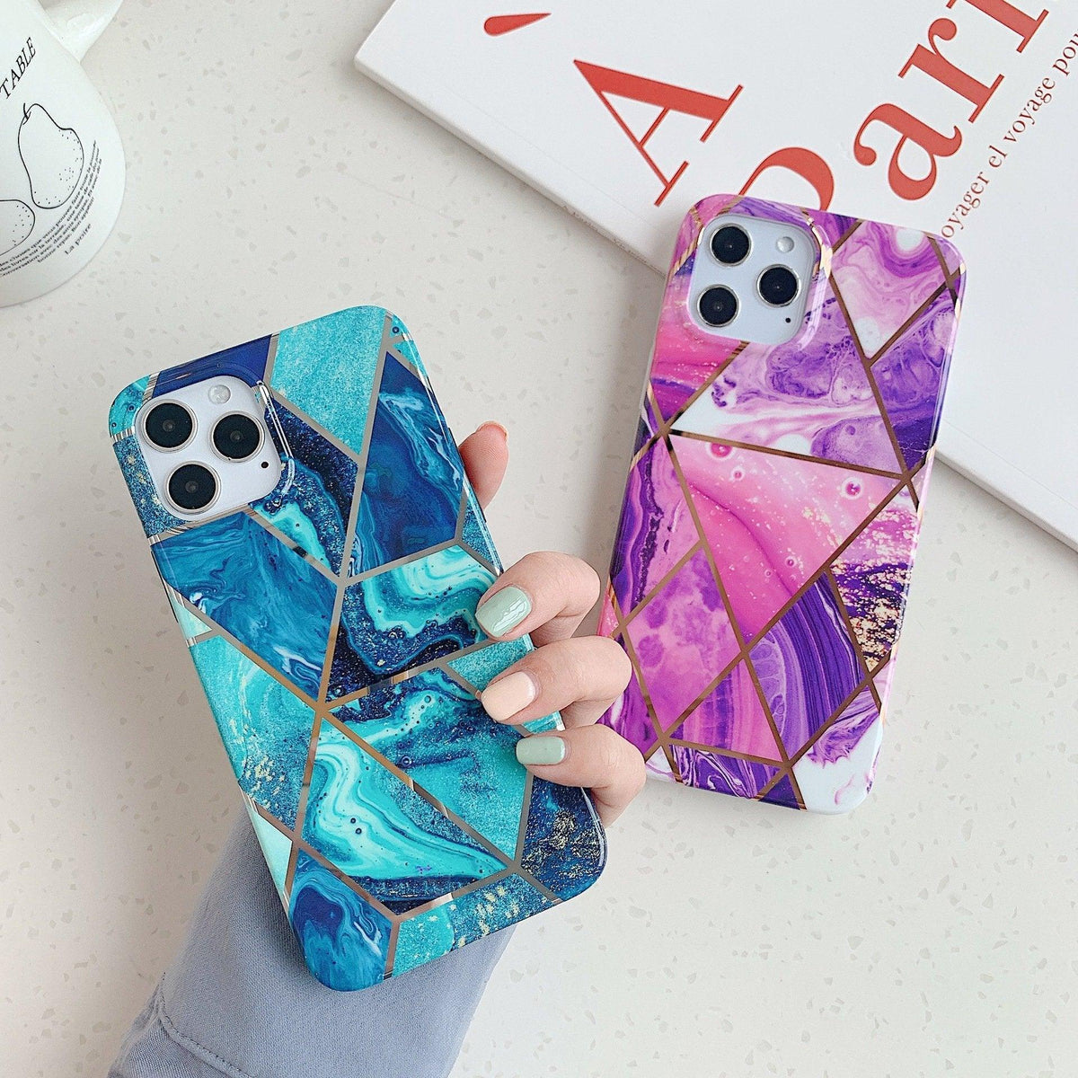 Blue Marble Shockproof Silicone Phone Case - For iPhone 14 Plus - view 8
