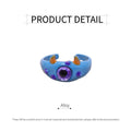 Blue Monster Eye Open Ring with Purple Eye - view 3