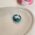 Blue Monster Eye Open Ring with Purple Eye - view 5