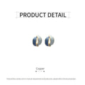 Blue Oil Drop Stud Earrings with Gold Tone Details, Copper Retro Style - view 3