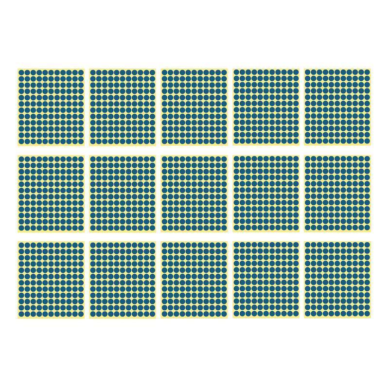 Blue Round Sticker Dots - 13 mm, 132 Dots per Sheet, 15 Sheets
