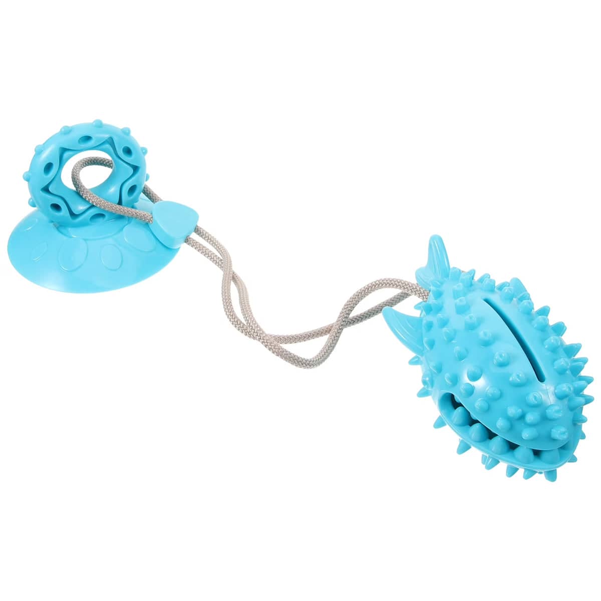 Blue Shark Dog Chew Toy with Suction Cup and Rope - view 2