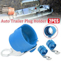 Blue Trailer Connector Retainer Heavy Duty Hitch Plug Holder for Trucks, Pack of 2