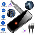 Bluetooth 5.0 Audio Adapter, Transmitter and Receiver with 3.5mm AUX - Black