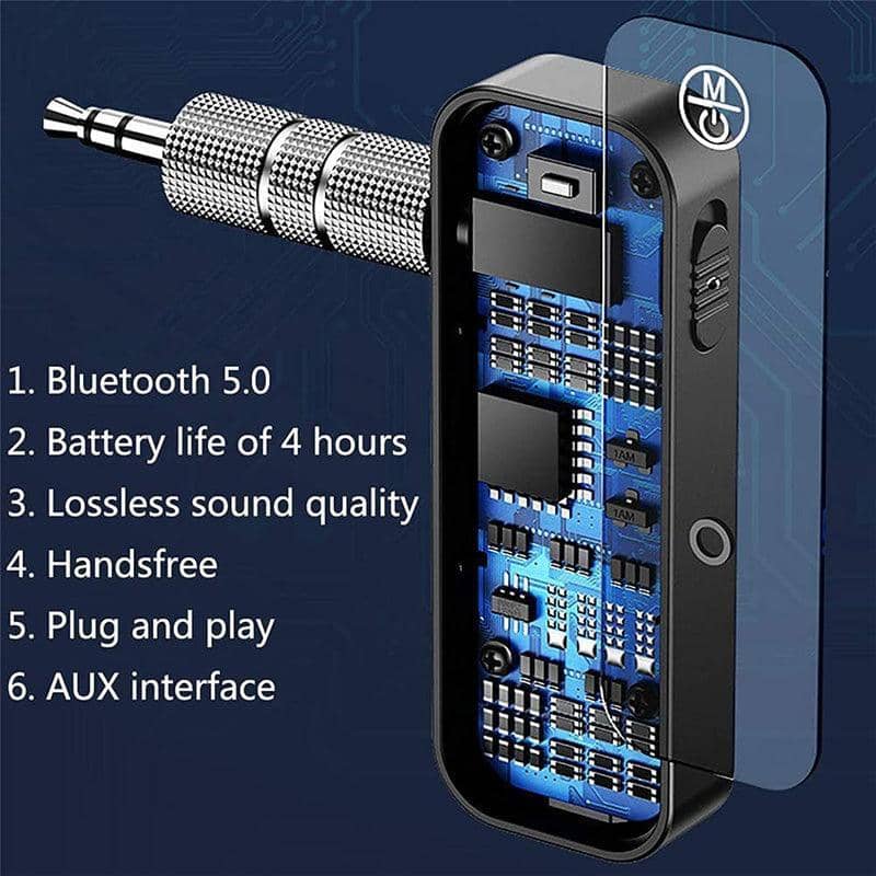 Bluetooth 5.0 Audio Adapter, Transmitter and Receiver with 3.5mm AUX - Black - view 3