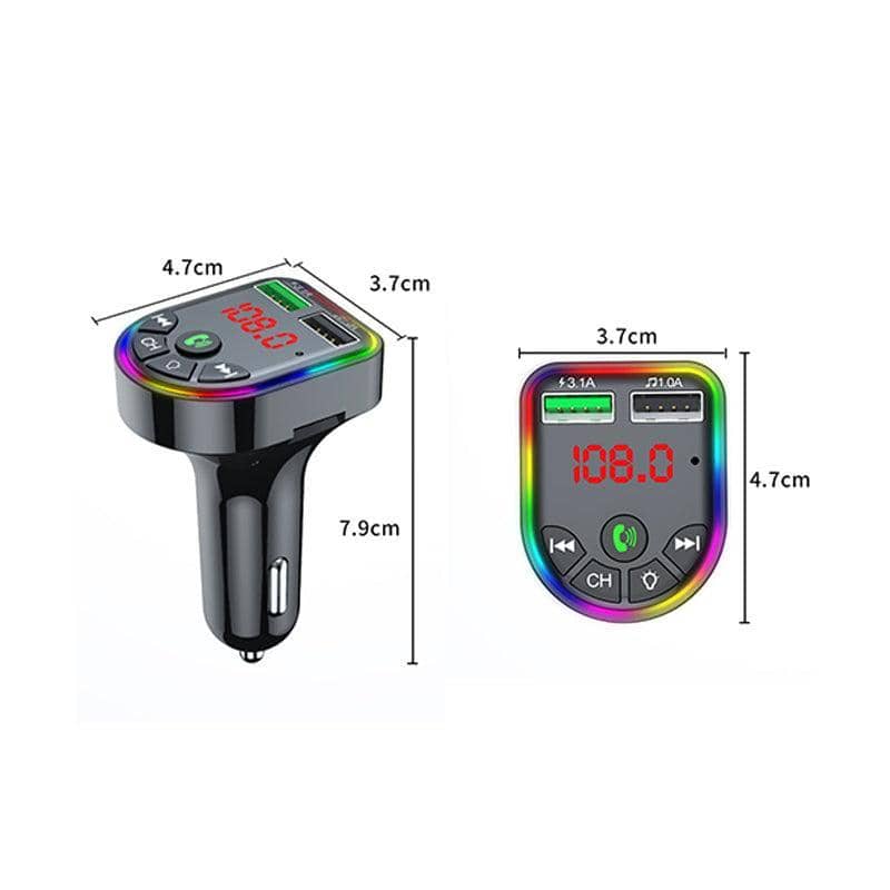 Bluetooth Car FM Transmitter with Dual USB Charger and RGB Lights - view 4