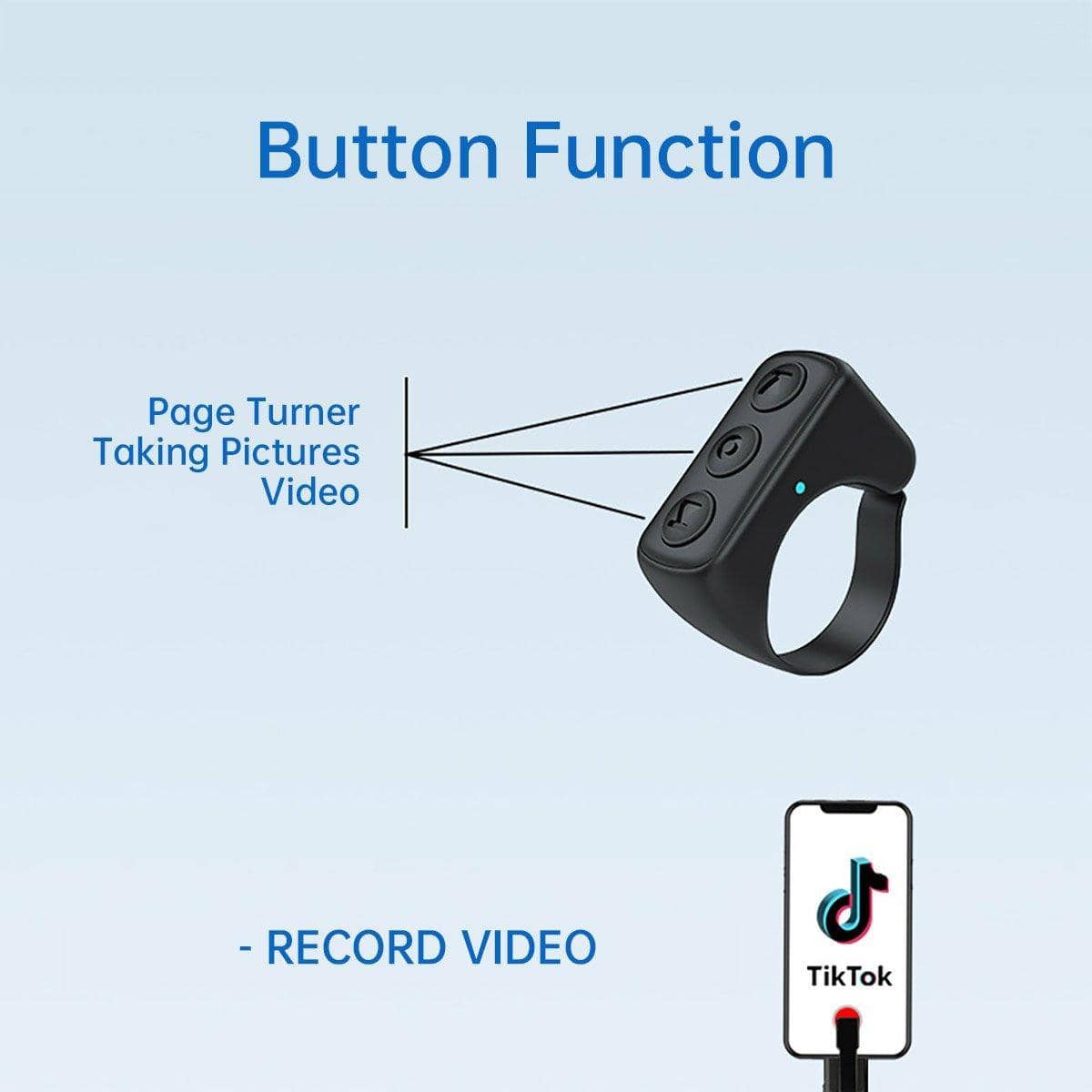 Bluetooth Remote Page Turner Ring for Kindle and E-Readers, Hands Free - view 4
